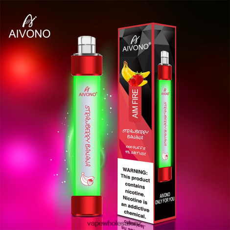 Vape Wholesale Prices - Aivono AIM FIRE 1000 Strawberry Banana 6L2L2L332