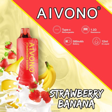 Vape Wholesale NZ - Aivono AIM GUN 7000 Strawberry Banana 6L2L2L107