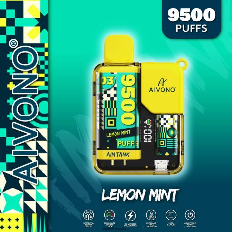 Vape Supplies NZ - Aivono AIM TANK 9500 Lemon Mint 6L2L2L35