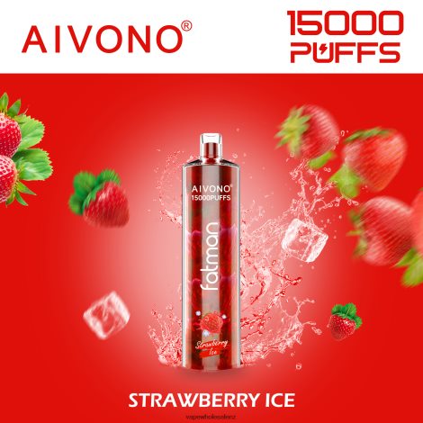 Disposable Vape Wholesale NZ - Aivono FATMAN 15000 Strawberry Ice 6L2L2L11