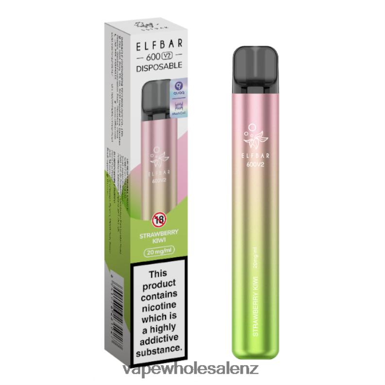 E Cigarettes Wholesale Suppliers - Strawberry Kiwi NPP44295 ELFBAR 600V2 20mg