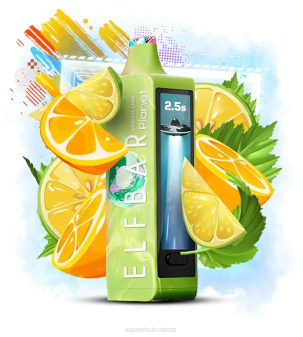 Vape Suppliers NZ - Lemon Lime Elf Bar Planet 25000 HR0J16