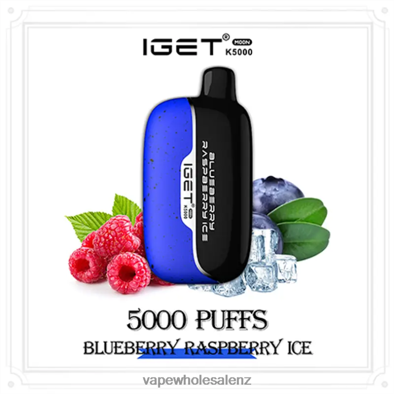 Electronic Cigarette Wholesale - IGET Moon K5000 Blueberry Raspberry Ice VT86R3