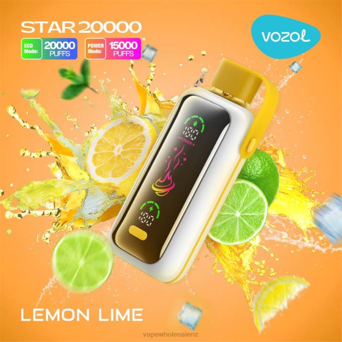 Disposable Vape Wholesale NZ - LEMON LIME VOZOL STAR 20000 4XV211