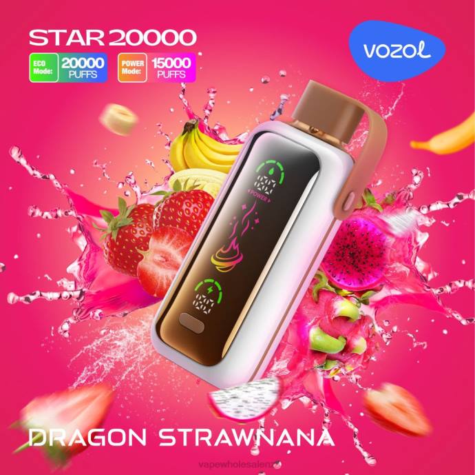 Vape Wholesale Supplier NZ - DRAGON STRAWNANA VOZOL STAR 20000 4XV28